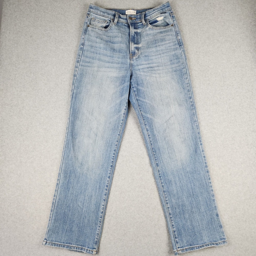 Cello Jeans Women's Size 7 W29 L30 Light Blue Straight Leg High Rise Stretch